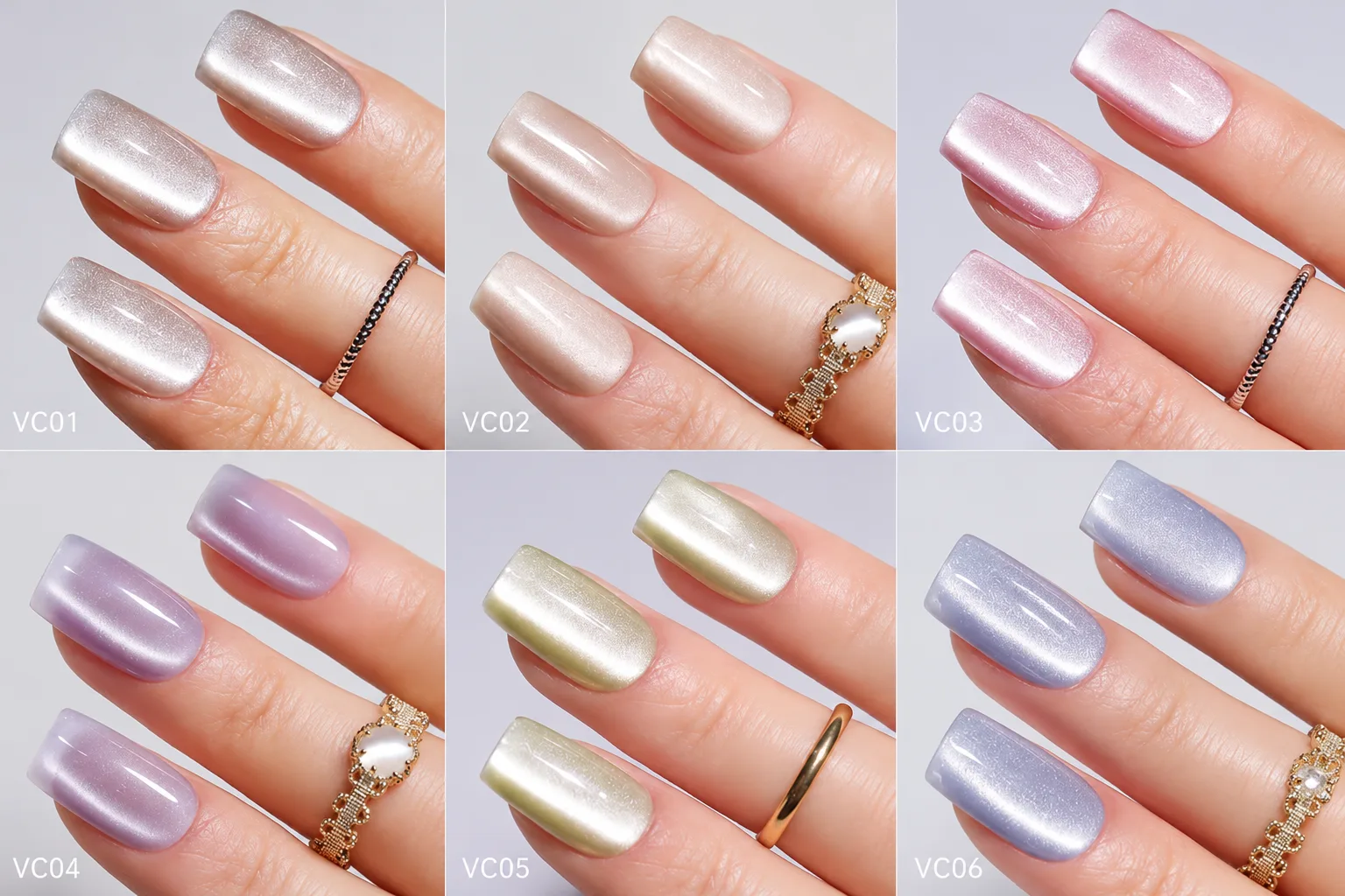 Bảng màu Nail mắt mèo với nhiều sắc độ ánh nhũ đang được yêu thích 