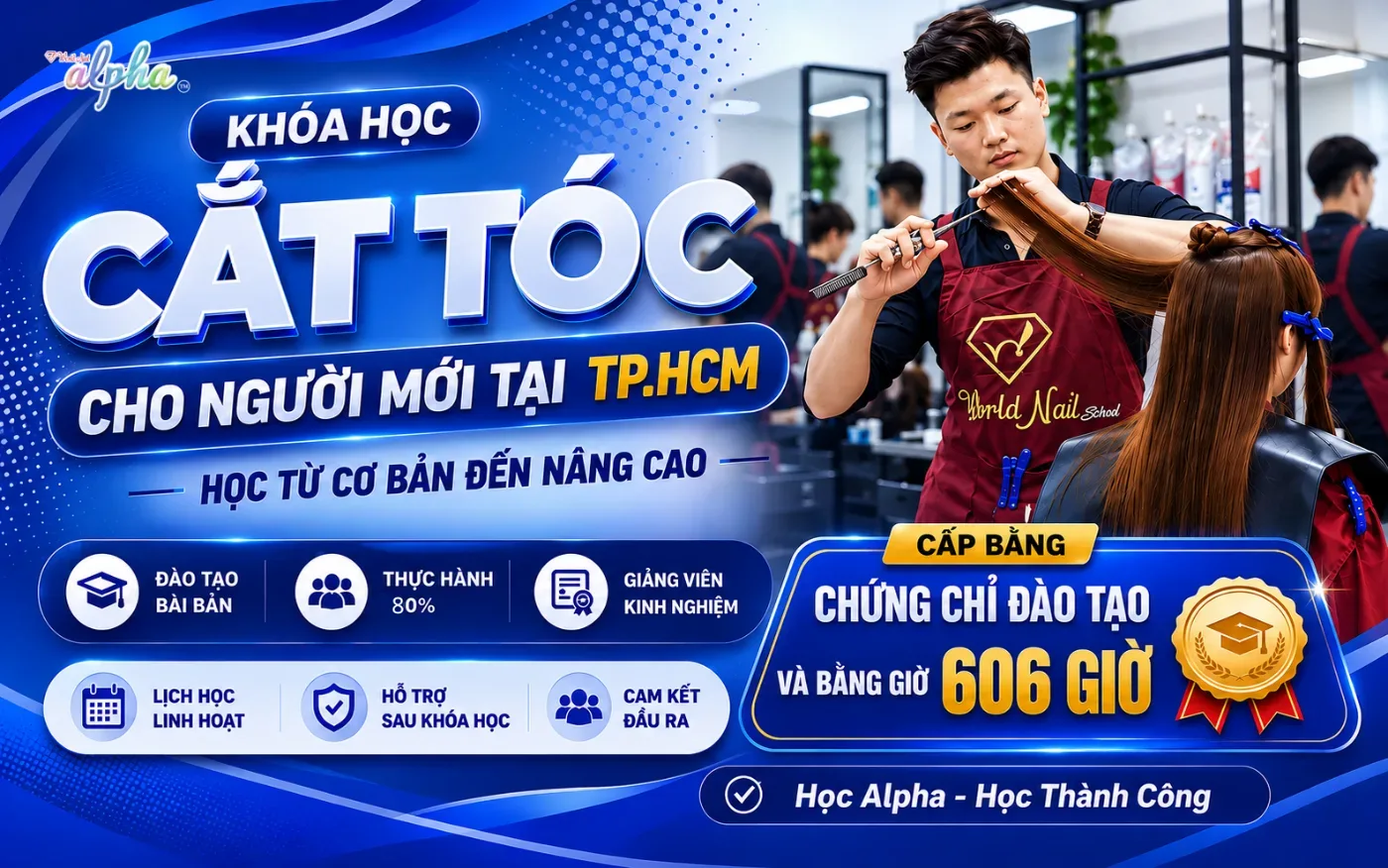 Khóa Học Cắt Tóc Cho Người Mới Tại TP.HCM – Học Từ Cơ Bản Đến Nâng Cao