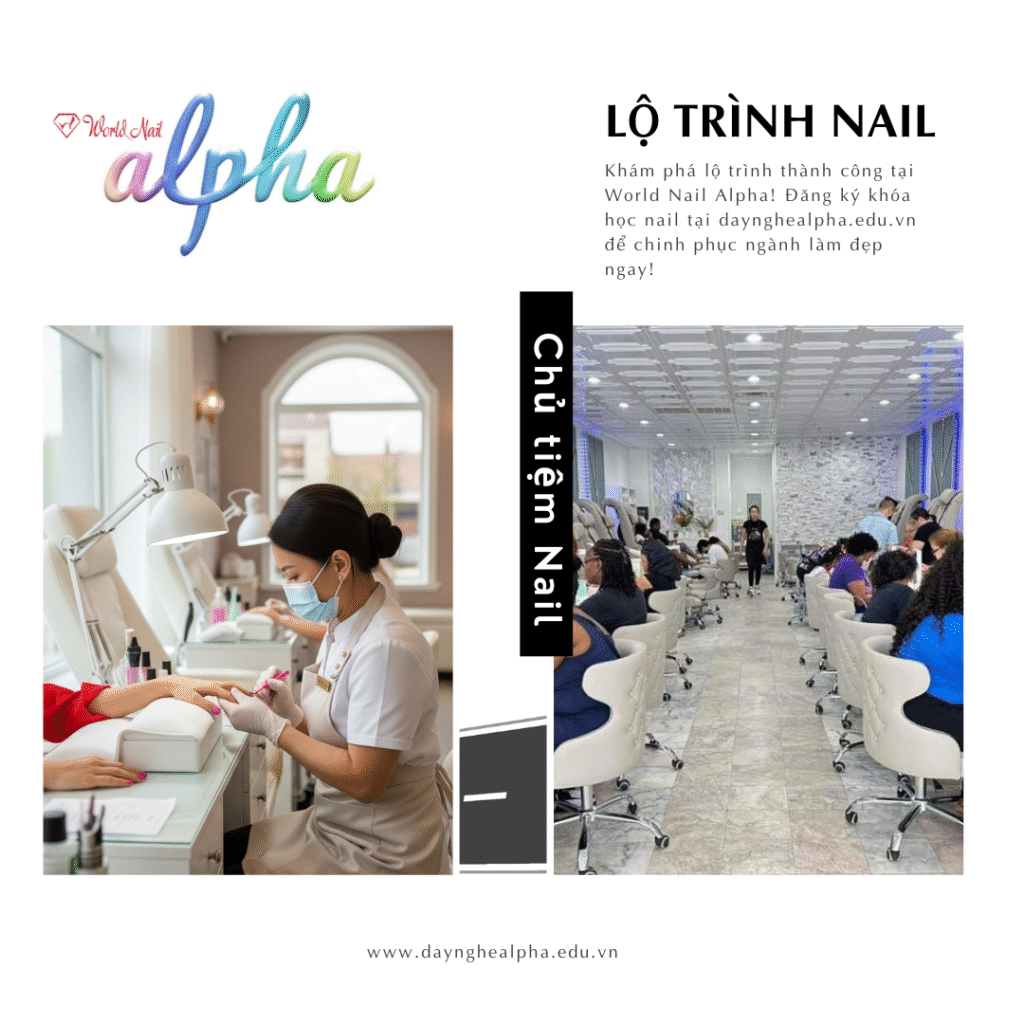 Thợ làm nail Việt Nam tại salon World Nail Alpha